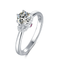 High End Lady Jewelry Sterling Silver Engagement Ring Moissanite Ring